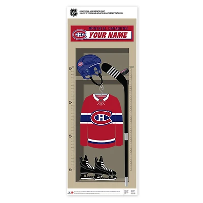 Canadiens de Montréal - Tableau de croissance repositionnable personnalisé 24'' x 60''