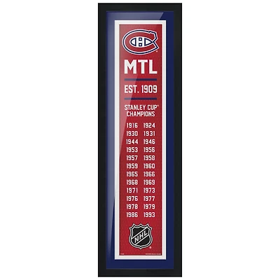Tableau encadré de 6 po x 22 po des Canadiens de Montréal par Team Empire