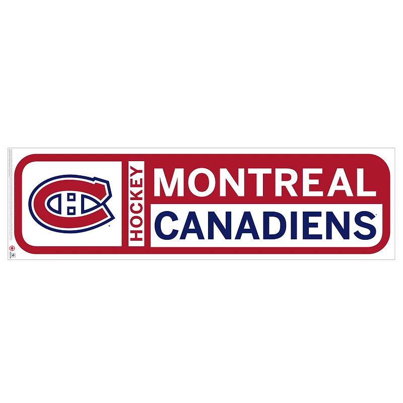 Décalcomanie murale repositionnable avec logo d'équipe 90'' x 23'' des Canadiens de Montréal