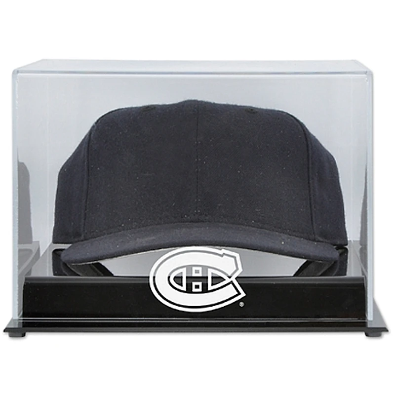 Vitrine en acrylique avec logo de l'équipe des Canadiens de Montréal