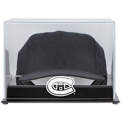 Vitrine en acrylique avec logo de l'équipe des Canadiens de Montréal