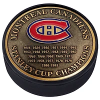 Canadiens de Montréal - Rondelle de hockey médaillée d'or des années championnes