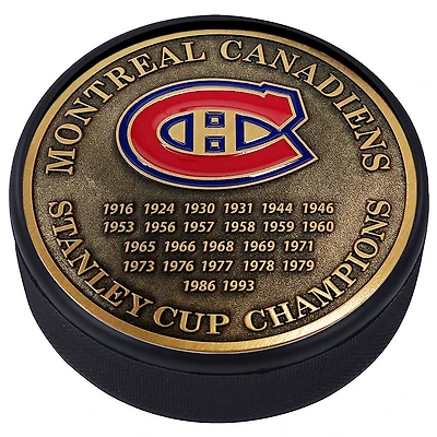 Canadiens de Montréal - Rondelle de hockey médaillée d'or des années championnes