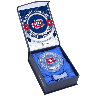 Montreal Canadiens Crystal Puck - Filled with Home Ice from the 2023-24 Season