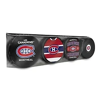 Ensemble de quatre rondelles de hockey des Canadiens de Montréal