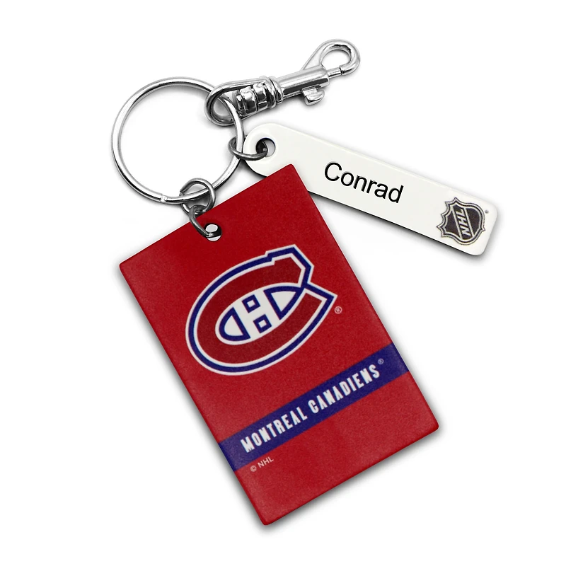 Canadiens de Montréal - Coffret cadeau trois pièces en cuir avec étiquette personnalisée