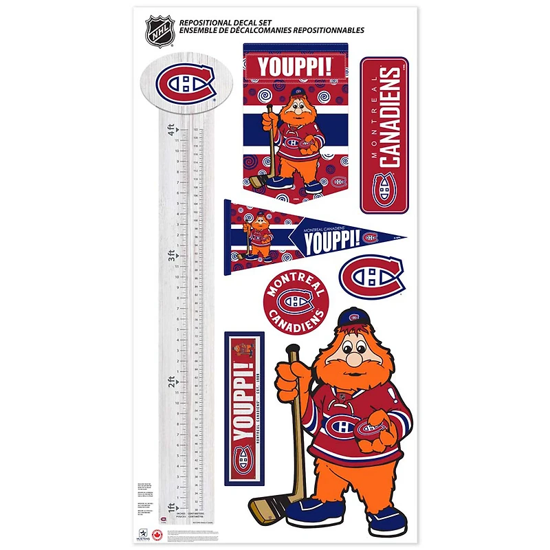 Canadiens de Montréal - Ensemble d'autocollants repositionnables pour mascotte