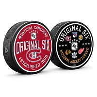 Ensemble de deux rondelles de hockey Original Six des Canadiens de Montréal