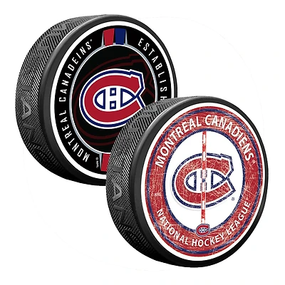 Ensemble de deux rondelles de hockey des Canadiens de Montréal