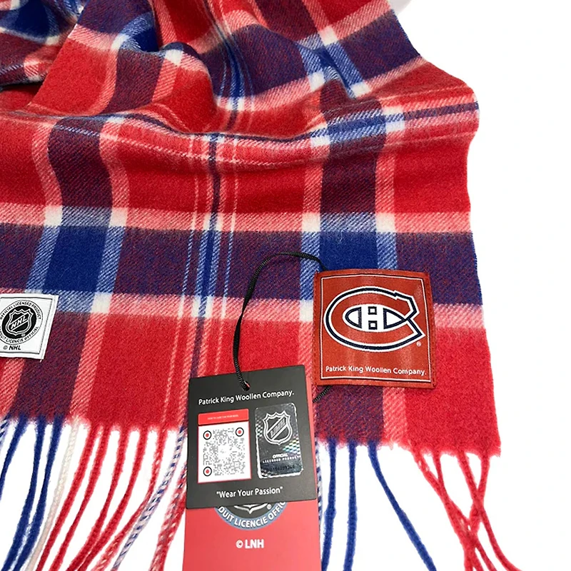 Écharpe en laine à carreaux tartan des Canadiens de Montréal de Patrick King Woollen Company