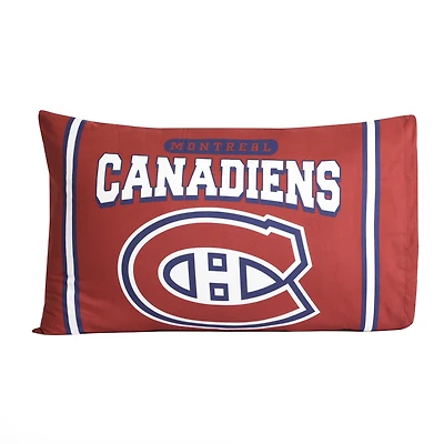 Ensemble de deux taies d'oreiller rouges des Canadiens de Montréal 20'' x 30''