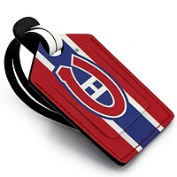 Étiquette de bagage en cuir rouge Canadiens de Montréal personnalisée