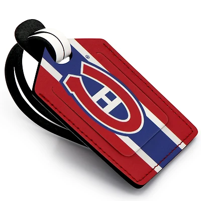 Étiquette de bagage en cuir rouge Canadiens Montréal personnalisée
