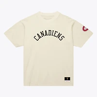 T-shirt unisexe Mitchell & Ness crème des Canadiens de Montréal avec logo arqué