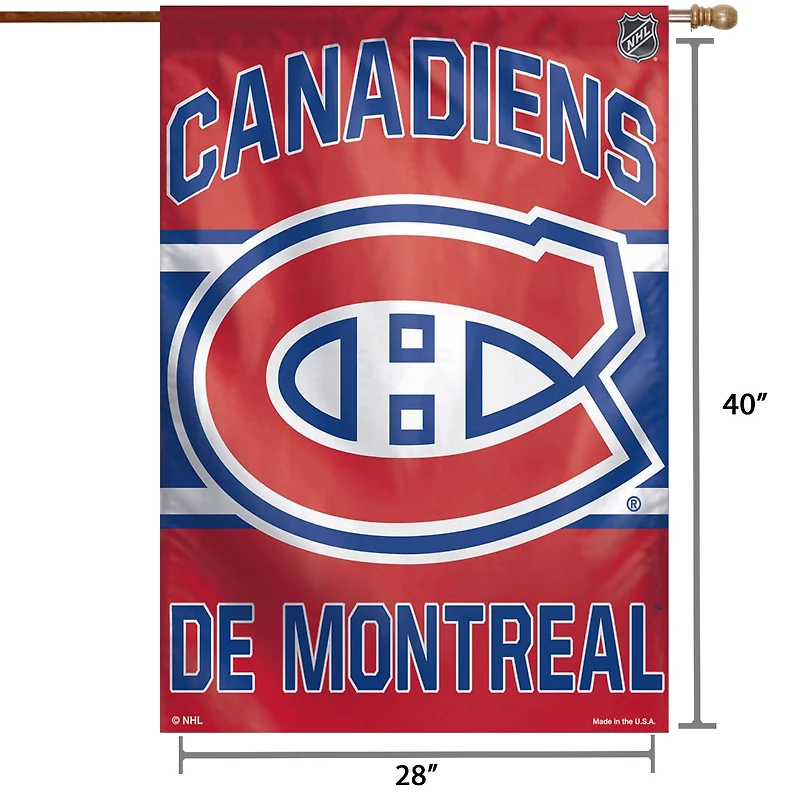 WinCraft Montreal Canadiens 28" x 40" Bannière verticale simple face avec logo principal