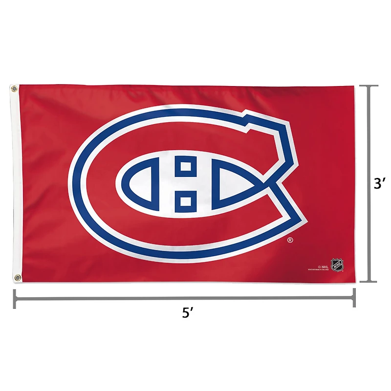 Drapeau de luxe WinCraft Canadiens de Montréal 3 pi x 5 pi