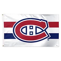 Drapeau simple face de luxe à rayures horizontales de 3 pi x 5 pi des Canadiens de Montréal de WinCraft