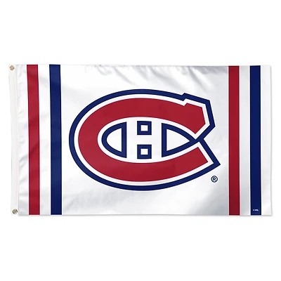 Drapeau de luxe à rayures verticales simple face WinCraft des Canadiens de Montréal, 91 x 152 cm