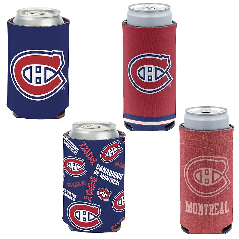 Ensemble de 4 canettes de 355 ml (12 oz) et refroidisseur mince WinCraft pour les Canadiens de Montréal