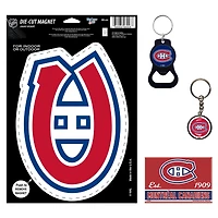 Ensemble de 4 porte-clés et aimants WinCraft Canadiens de Montréal