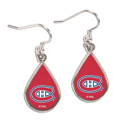 WinCraft Montreal Canadiens Tear Drop Dangle Earrings