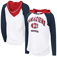 Women's G-III 4Her by Carl Banks  White Montreal Canadiens VIP Raglan Long Sleeve Hoodie T-Shirt