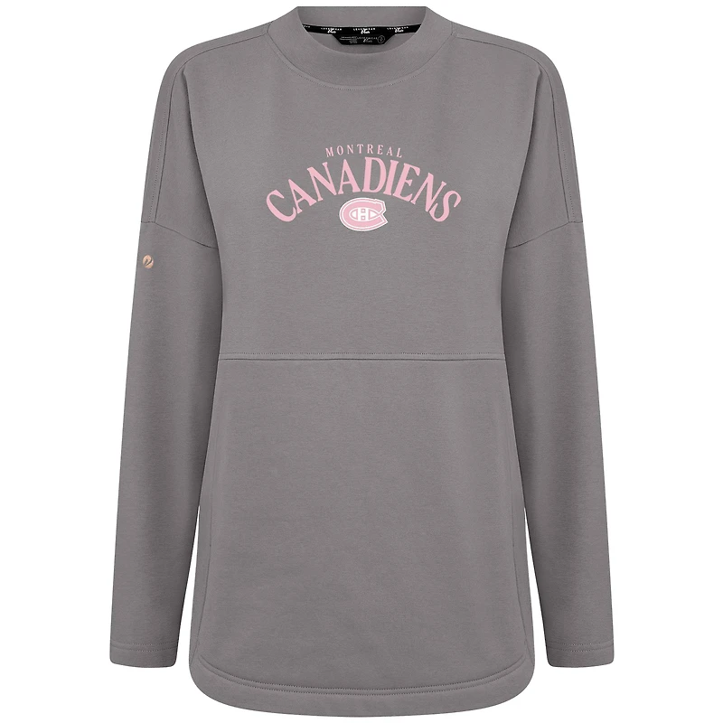 Sweat-shirt à col roulé arqué Beaudry pour la fête des Mères Canadiens de Montréal femme, gris Levelwear