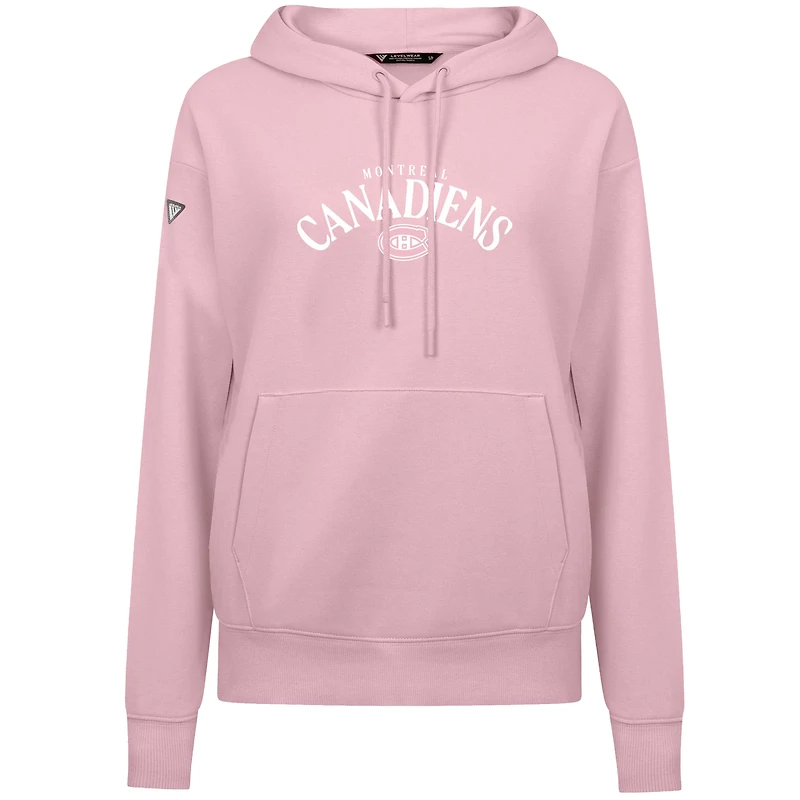 Sweat à capuche rose pâle pour femme Levelwear avec motif de fête des mères Canadiens Montréal