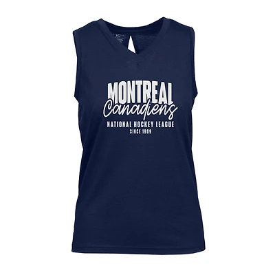 Women's Levelwear  Navy Montreal Canadiens V-Neck Tank Top