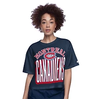 Women's Starter  Navy Montreal Canadiens Play the Ball Cropped T-Shirt