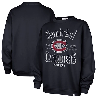 Women's '47 Navy Montreal Canadiens Circle Change Stars Oversized Sweatshirt