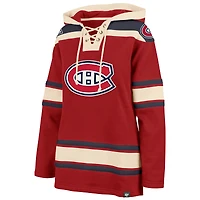 Women's '47  Red Montreal Canadiens Superior Lacer Pullover Hoodie