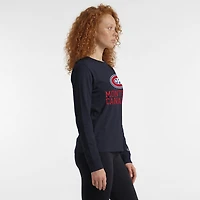 Women's Champion  Navy Montreal Canadiens Wordmark Lockup Long Sleeve T-Shirt
