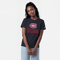 Women's Champion  Navy Montreal Canadiens Wordmark Lockup T-Shirt