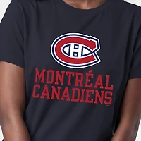 T-shirt Champion pour femmes, bleu marine, logo des Canadiens de Montréal