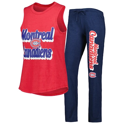 Concepts Sport Heather Red/Heather Navy Montreal Canadiens Meter Muscle Tank Top & Pants Sleep Set