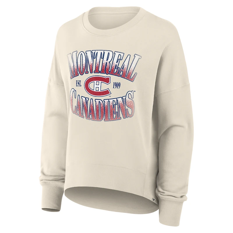 Sweat-shirt surdimensionné beige Fanatics pour femme, Canadiens de Montréal