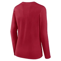 Ensemble t-shirt à manches longues et bonnet en tricot revers avec pompon Fanatics pour femmes, bleu/rouge, Canadiens de Montréal
