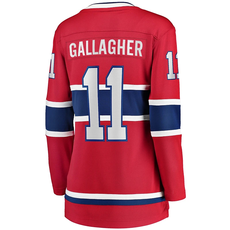 Fanatiques féminines de marque Brendan Gallagher Rouge échappée à domicile des Canadiens Montréal - Maillot joueur