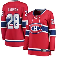 Maillot domicile rouge Breakaway de Christian Dvorak, joueur des Canadiens Montréal, pour femmes (Fanatics).