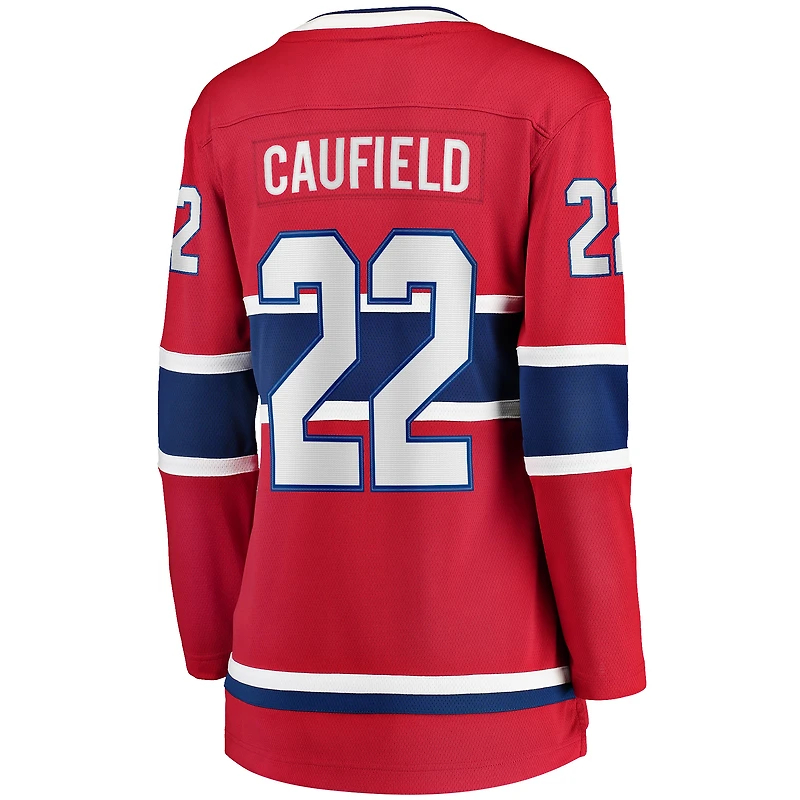 Fanatics pour femmes Cole Caufield rouge Canadiens de Montréal Home Breakaway Replica Jersey