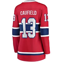 Maillot de joueur échappé Premier à domicile des Canadiens Montréal Cole Caufield, fanatiques féminines, rouge
