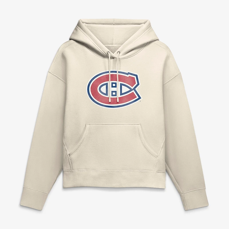 Sweat à capuche Fanatics crème pour femme, logo vieilli des Canadiens de Montréal