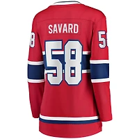 Women's Fanatics David Savard Red Montreal Canadiens Home Breakaway Player - Jersey