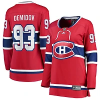 Maillot de joueur échappé à domicile des Canadiens Montréal rouge Ivan Demidov Fanatiques féminines
