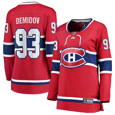 Women's Fanatics Ivan Demidov Red Montreal Canadiens Home Breakaway Player Jersey