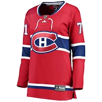 Fanatics pour femmes Jake Evans rouge Maillot de joueur échappé à domicile des Canadiens Montréal