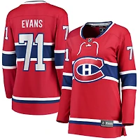 Women's Fanatics Jake Evans Red Montreal Canadiens Home Breakaway Player - Jersey