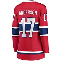 Fanatics pour femmes Josh Anderson rouge Maillot de joueur échappé des Canadiens Montréal