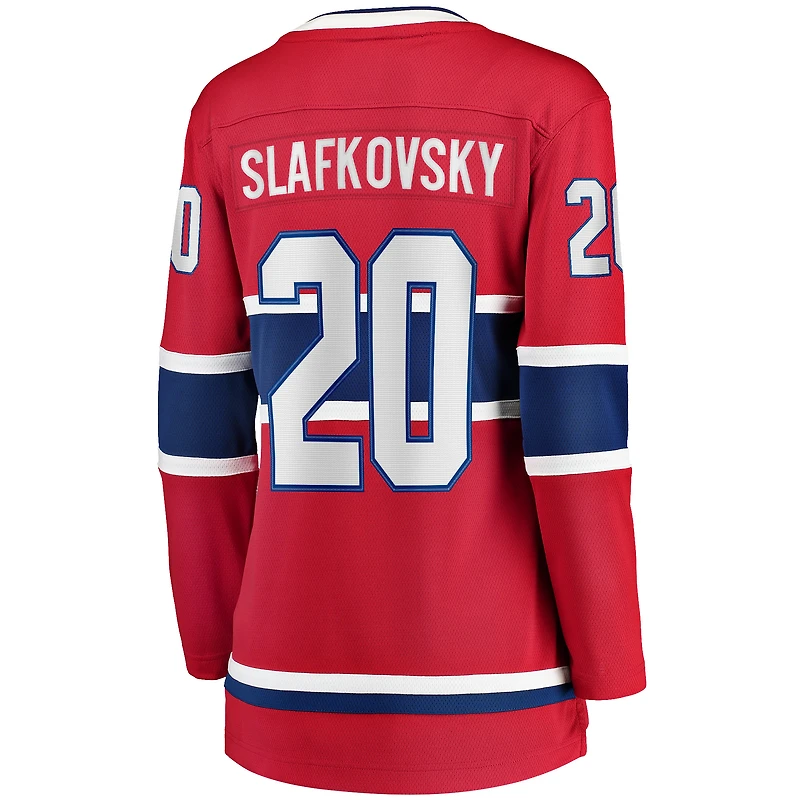 Maillot de joueur principal Breakaway des Canadiens Montréal rouge Juraj Slafkovsky pour femmes Fanatics